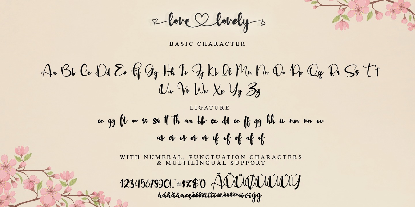 Пример шрифта Love Lovely Italic